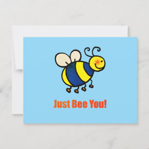 Postal Sólo Abeja Feliz Personalizado Bee