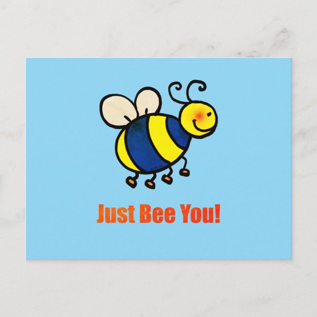 Postal Sólo Abeja Feliz Personalizado Bee (Anverso)