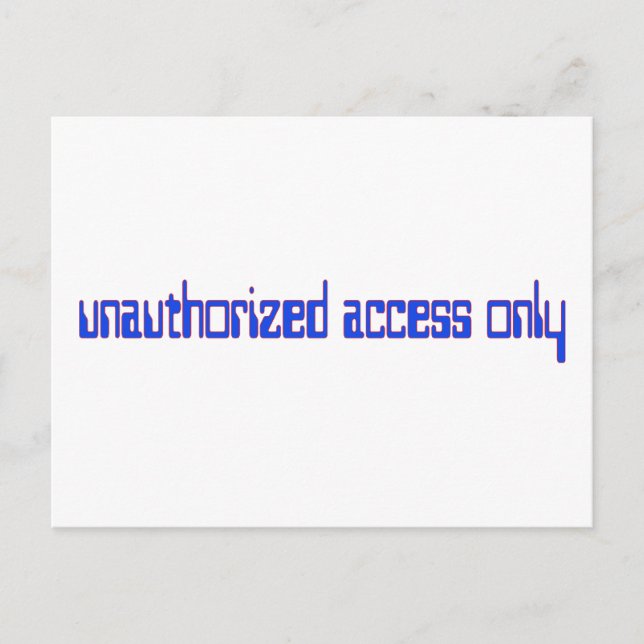 Postal Sólo acceso no autorizado (Anverso)
