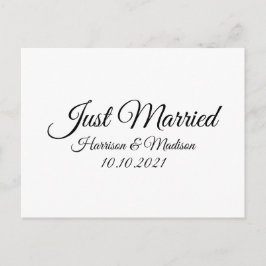 Postal Solo casado, personalizar texto blanco negro