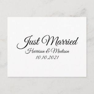 Postal Solo casado, personalizar texto blanco negro