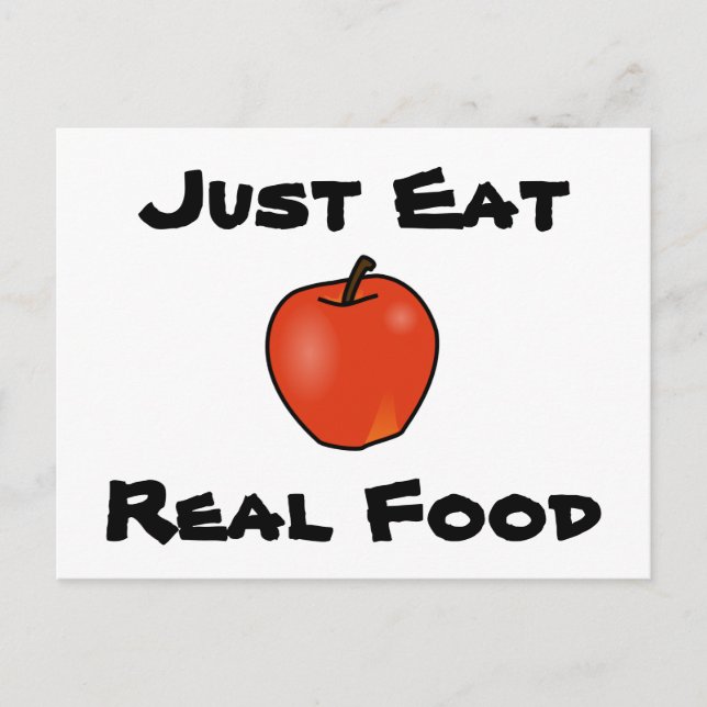 Postal Solo come comida real (Anverso)
