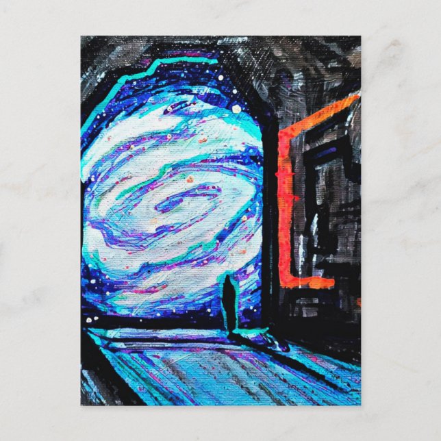 Postal Solo con el abismo brillante (Anverso)