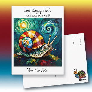 Postal Solo digo hola con algo de correo de caracol