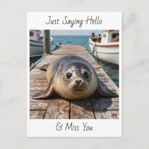 Postal Solo digo hola   Manteniéndose en contacto Foca li