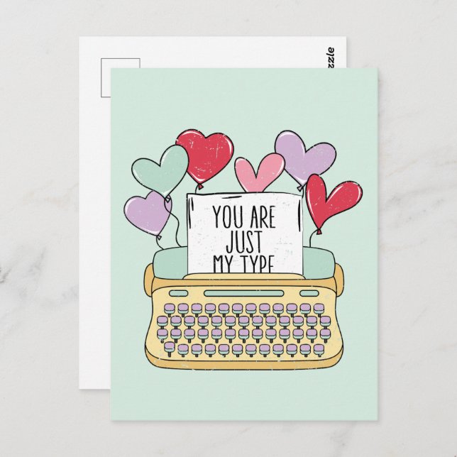 Postal Solo Eres Mi Día de San Valentín Tipo Cuto (Anverso / Reverso)