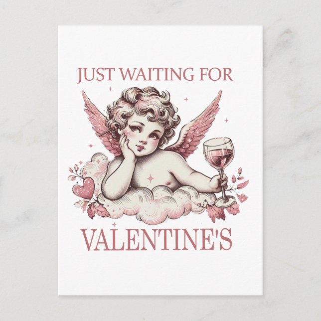 Postal Solo Esperando Para San Valentín (Anverso)