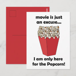 Postal Solo Estoy Aquí Por Las Palomitas de Maíz Frase Di