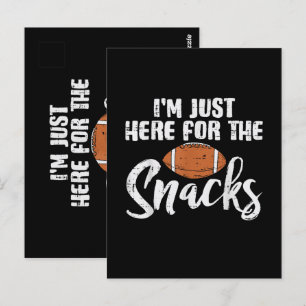 Postal Solo estoy aquí por los snacks de fútbol americano