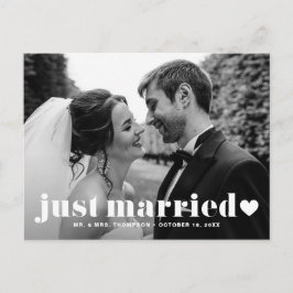 Postal Solo matrimonio retro negrita tipografía fotografí
