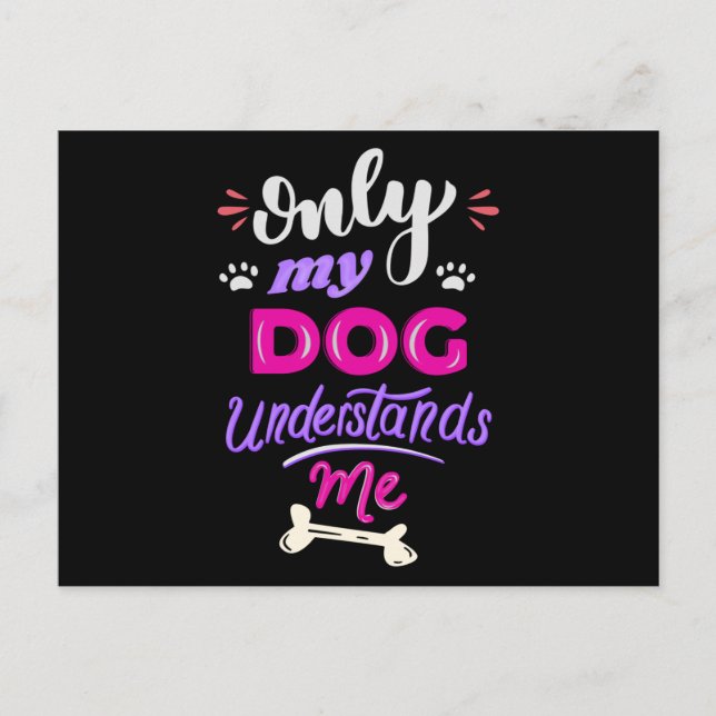 Postal Solo mi perro me entiende (Anverso)
