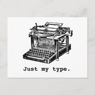Postal Sólo mi tipo, máquina de escribir