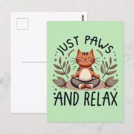 Postal Sólo patas y relajación de un gato de yoga