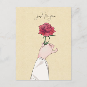 Postal Solo por tu rosa roja
