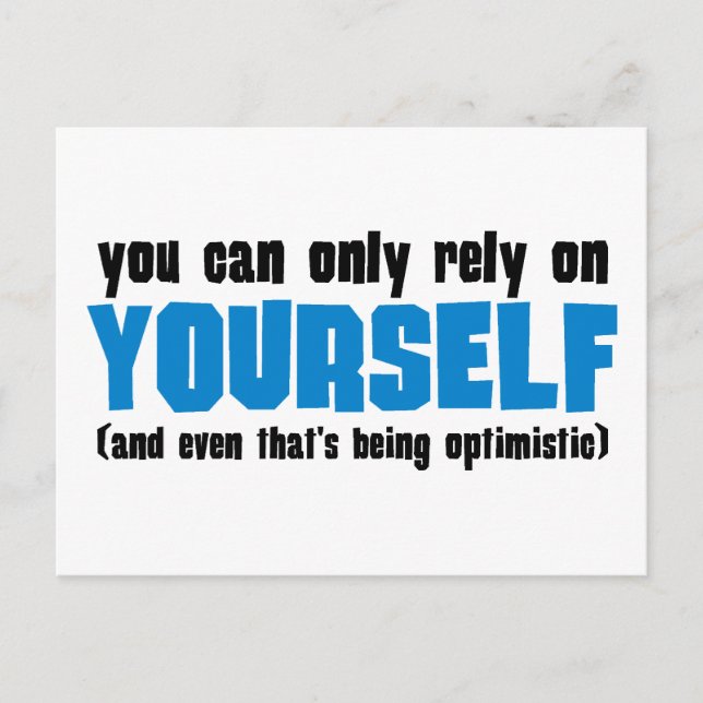 Postal Solo puedes confiar en ti mismo (Anverso)