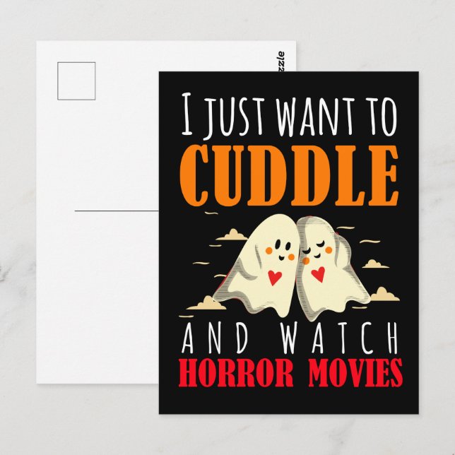 Postal Solo Quiero Aburrirme Y Ver Películas De Horror (Anverso / Reverso)