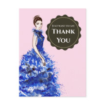 Solo quiero decir gracias señora con vestido azul