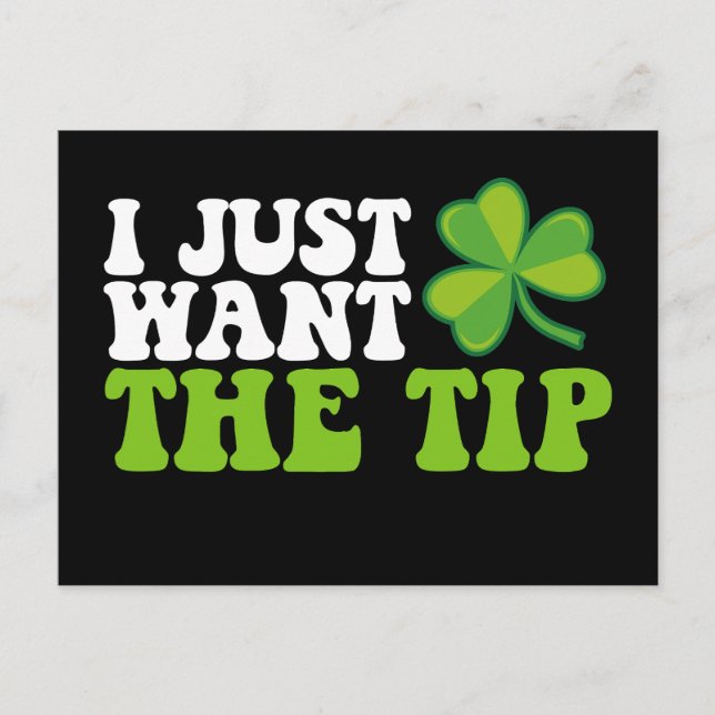 Postal Solo quiero el día del Shamrock St Patrick (Anverso)