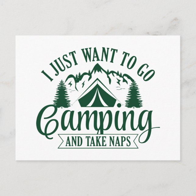 Postal Sólo Quiero Ir De Camping Y Dormir La Siesta (Anverso)