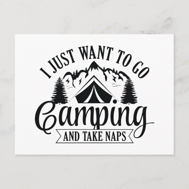 Postal Sólo Quiero Ir De Camping Y Dormir La Siesta (Anverso)