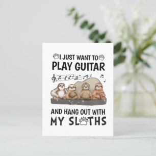 Postal Solo Quiero Tocar Humor De Guitarra Con Camisetas