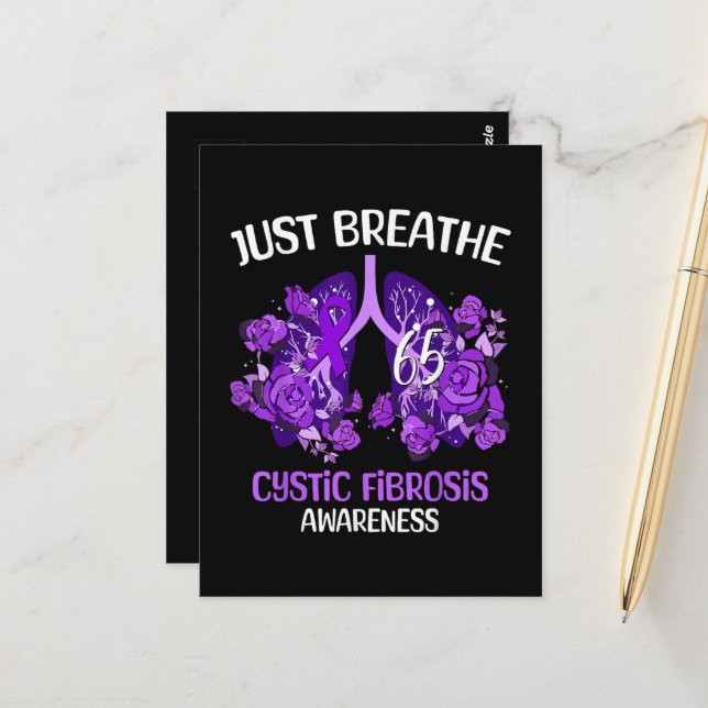 Postal Solo Respira Conciencia de Fibrosis Quística (Anverso/Reverso In Situ)