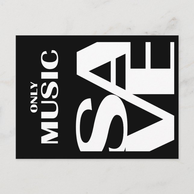 Postal Sólo se ahorra música. (Anverso)