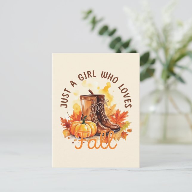 Postal Sólo un Chica que ama a la caída (Anverso de pie)