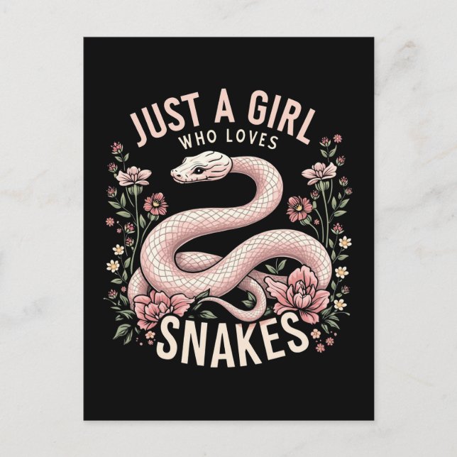 Postal Sólo un Chica que ama a las serpientes (Anverso)