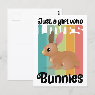 Postal Solo un Chica que ama a los Bunnies Easter Bunny C
