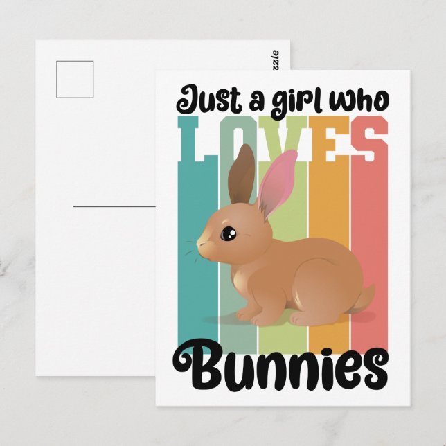 Postal Solo un Chica que ama a los Bunnies Easter Bunny C (Anverso / Reverso)