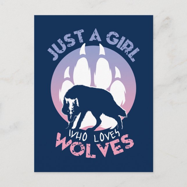 Postal Sólo un chica que ama a los lobos (Anverso)