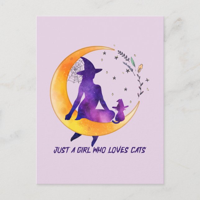 Postal Sólo un Chica que ama al gato (Anverso)