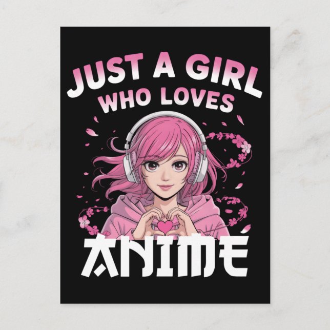 Postal Sólo un chica que ama el anime (Anverso)
