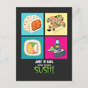 Postal Solo un chica que ama el sushi