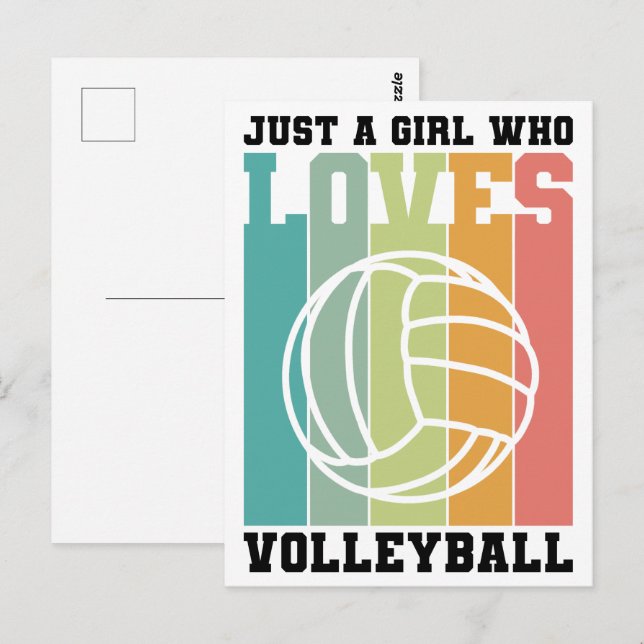 Postal Solo un chica que ama el voleibol (Anverso / Reverso)