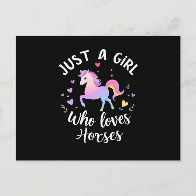 Postal Sólo un Chica que ama los caballos (Anverso)