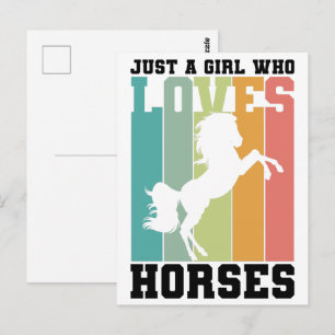Postal Sólo un chica que ama los caballos   Chica de caba