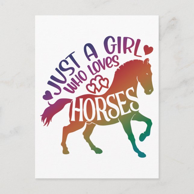Postal Sólo Un Chica Que Ama Los Caballos, El Caballo (Anverso)
