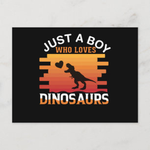 Postal Solo un chico que ama a los dinosaurios   Diseño d
