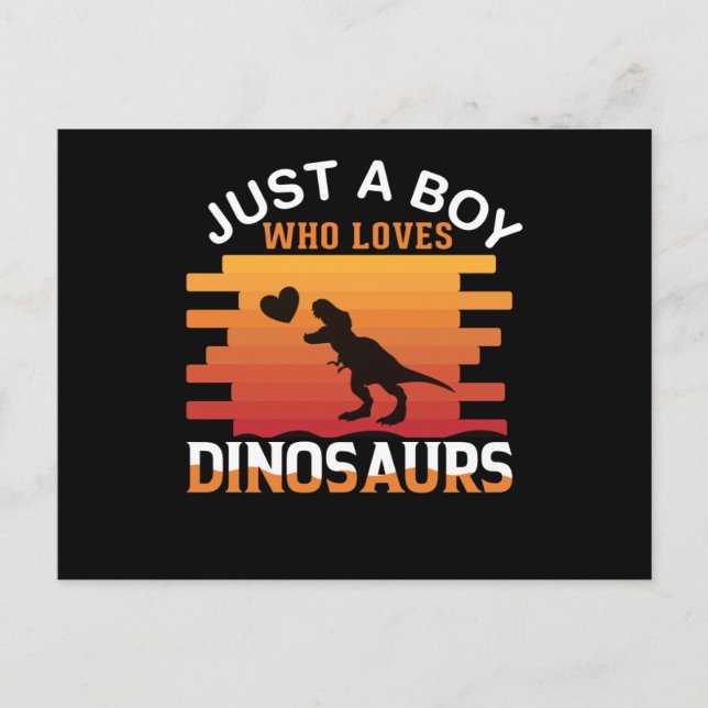 Postal Solo un chico que ama a los dinosaurios | Diseño d (Anverso)