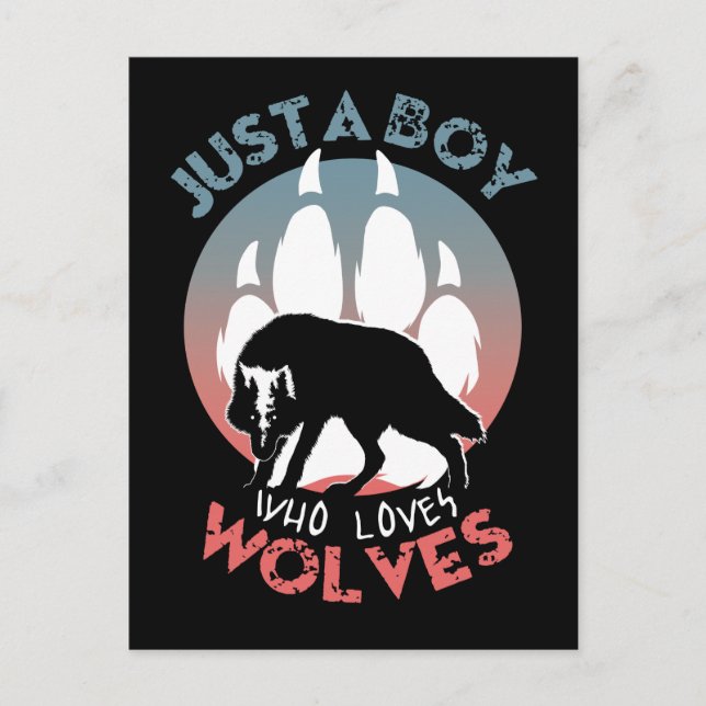 Postal Solo un chico que ama a los lobos (Anverso)