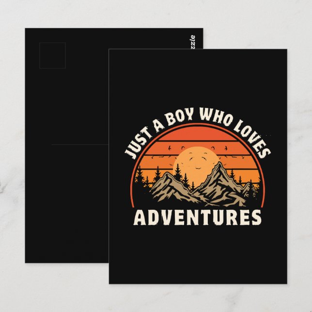 Postal solo un chico que ama las aventuras (Anverso / Reverso)