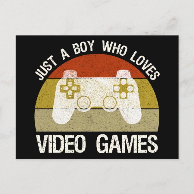 Postal Solo un chico que ama los videojuegos (Anverso)