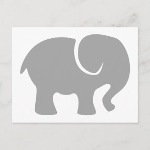 Postal Sólo un elefante gris