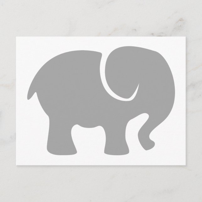Postal Sólo un elefante gris (Anverso)