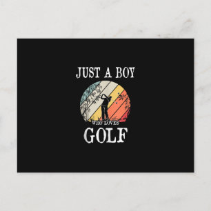 Postal Solo Un Niño Que Ama El Golf