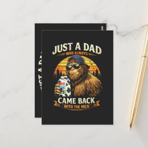 Postal Solo un papá que siempre volvía con la leche