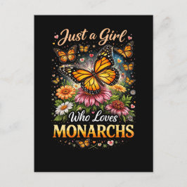 Postal Sólo una chica que ama a las monarcas