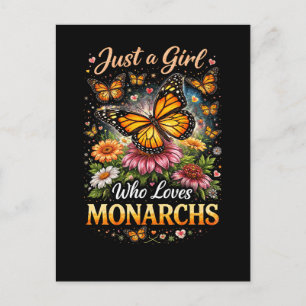 Postal Sólo una chica que ama a las monarcas